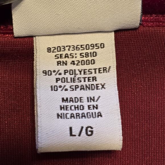 Jaclyn Smith Velvet Top Womens Size Large Red Short Sleeve Dark Romance Holiday - Picture 4 of 8